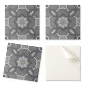 shumee Samolepilne vinilne ploščice s potiskom za dnevno sobo z geometrijskim vzorcem ploščic 9x30x30 cm