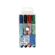 Markeri Centrum permanent (crni, plavi, crveni, zeleni) okrugli vrh 2-5mm u PVC vrecici 4/1