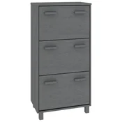 Vidaxl omara za čevlje HAMAR temno siva 59,5x35x117 cm trdna borovina