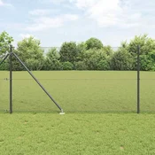 vidaXL vidaXL Ogrodje s stebri Siva 1.4 x 50 m Jeklo s PVC premazom, (5000095318)