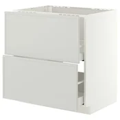 METOD / MAXIMERA Pod.element sudop. i 2front/2fioke, bela/Aspudden svetlosiva, 80x60 cm
