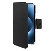 Celly Ovitek denarnica za iPhone 17 Pro, črn, ekološko usnje