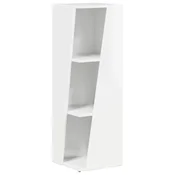 Vidaxl Stranski polic Visok sijaj bela 33 x 32 x 100,5 cm
