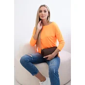 Kesi Womens blouse with a boat neckline orange neon
