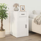 Greatstore Omarica za pisalno mizo visok sijaj bela 40x49x75 cm inž. les