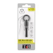 Kabel USB tip A-MUSB tip micro B-M 0.2m Black - TnB - Key Ring