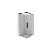 Mexen Rox Duo drsna kabina za prhanje 75 x 75 cm, prozorna, črna - 8C2D-075-075-70-00
