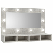 Kupaonski ormaric s LED ogledalom boja betona 90 x 31,5 x 62 cm
