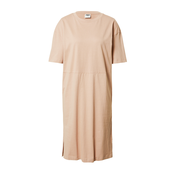 Womens dress with a slit in amber color