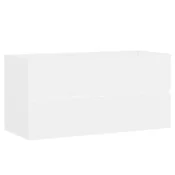 Vidaxl Omarica za umivalnik bela 90x38,5x45 cm inženirski les