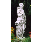 Casa Padrino Art Nouveau Garden Decorative Stone Sculpture Lady Gray H. 130 cm