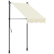 Vidaxl Zložljiva tenda krem 100x150 cm tkanina in jeklo