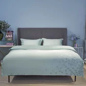 Pamucno satenska PREMIUM vezena posteljina Svilanit Nora light green univ