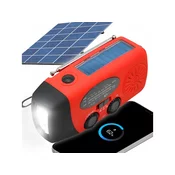 DEXXER 3v1 pohodniški aku. 2000mAh solarni FM radio na dinamo LED powerbank FM-AM700
