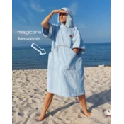 em Ženski pončo Just Blue Beach - bombažni frotir M