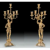 Casa Padrino luxury baroque candle holder set gold A� 24 x H. 58 cm - Handmade baroque style bronze candlesticks - Baroque decorative accessories - Baroque interior - Noble & Magnificent