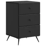 vidaXL Nočna omarica s predalom Črna 43 x 41 x 66,5 cm Inženirski les