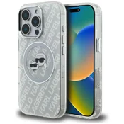 Ovitek Ovitek Karl Lagerfeld IML Glitter Karl & Choupette Heads Logo MagSafe za iPhone 16 Pro Max siv