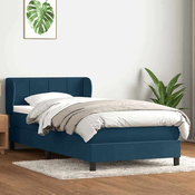 vidaXL vidaXL Box spring postelja z vzmetnico temno modra 80x210 cm žamet, (21791665)