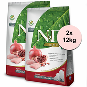 Farmina N&D Prime dog PUPPY MEDIUM & MAXI Chicken & Pomegranate 2x12 kg