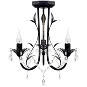 vidaXL Luster s kristalnim perlama Art Noveau metalni crni 3X E14 svjetiljke