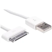 Akyga Akyga USB kabel USB-A vtič\, Apple 30-polni vtič 1.00 m bela AK-USB-08, (20578010)