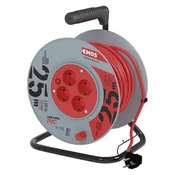 Kolutni podaljšek 25 m/4 vtičnice/oranžni/PVC/230 V/1,5 mm2