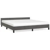 Vidaxl Posteljni okvir brez vzmetnice temno siv 180x200 cm žamet