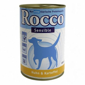 5 + 1 gratis! Mokra pasja hrana Rocco Sensitive 6 x 400 g - Puran & krompir