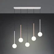 Trio Lighting Visoka svetilka Firano, večbarvna, dolžina 107 cm, kovinska, s 5 kraki. - Dnevna soba/jedilnica - Sodobni - barvito, belo - Kovina