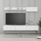Hanah Home TV komoda sa policama Lyon 2, 180 cm, Belo-zlatna