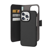 slomart Etui iz ekološkega usnja Puro Wallet Detachable MagSafe 2v1 z zavihkom in denarnico za iPhone 15 Pro Max - črno