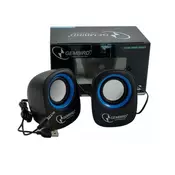 GEMBIRD stereo zvucnici (359)SPK-111 black/black, 2 x 3W RMS USB pwr, 3.5mm kutija sa prozorom **