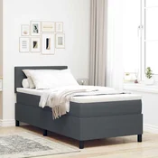 LED Box Spring Postelja Temno siva in bela 90 x 200 cm