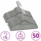50-dijelni set vješalica za odjecu protuklizni sivi baršunasti