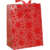 Vrečka darilna a5 deluxe plus xmas rdeča novoletni motiv PROMOCIJA