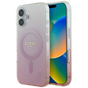 Guess GUHMP16SHGRCELP iPhone 16 6.1 pink hardcase IML Glitter Gradient MagSafe (GUHMP16SHGRCELP)