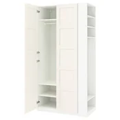 PAX/BERGSBO Garderobni sestav, bela bela/bela, 120x60x236 cm