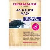 Dermacol Gold Elixir maska za obraz s kaviarjem (Caviar Face Mask) 2x8 g