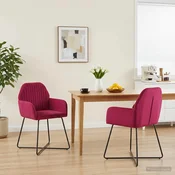 vidaXL Jedilni stoli 2 pcs Žamet Vinorodna rdeča 55 x 50 x 84 cm