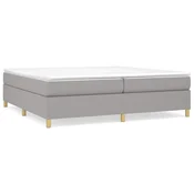 Vidaxl Posteljni okvir z vzmetmi svetlo siv 200x200 cm blago