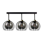 Stropni luster SOLO BLACK 3xE27/60W/230V crna/zlatna