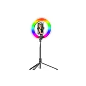 SELFIE STALAK S RING SVJETLOM GIGATECH R400 RGB+3 BIJELE