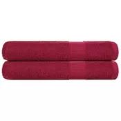 shumee vidaXL Brisače za savno 2 kos bordo 80x200 cm 360 g/m2 100% bombaž