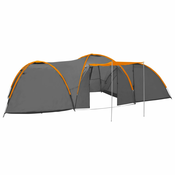 vidaXL Iglu šator za kampiranje 650x240x190 cm 8 osoba sivo-narancasti