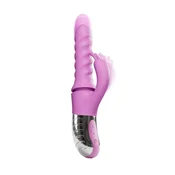 360° rotacijski in potisni rabbit vibrator Good Vibes Only, roza