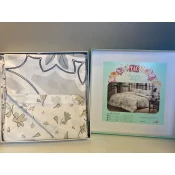 Tac Set posteljine Jamie, 160x220cm, Belo-zeleni