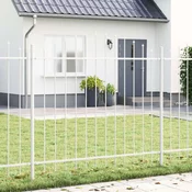 vidaXL vidaXL Vrtna ograja s končno obliko, bela, 5,1x1,25 m, jeklo, (22015223)
