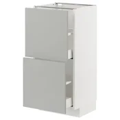 METOD / MAXIMERA Podni element,2 fioke, bela/Havstorp svetlosiva, 40x37 cm