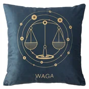 shumee Prevleka za vzglavnik 40x40 Zodiak Vaše zodiakalno znamenje Tehtnica črna